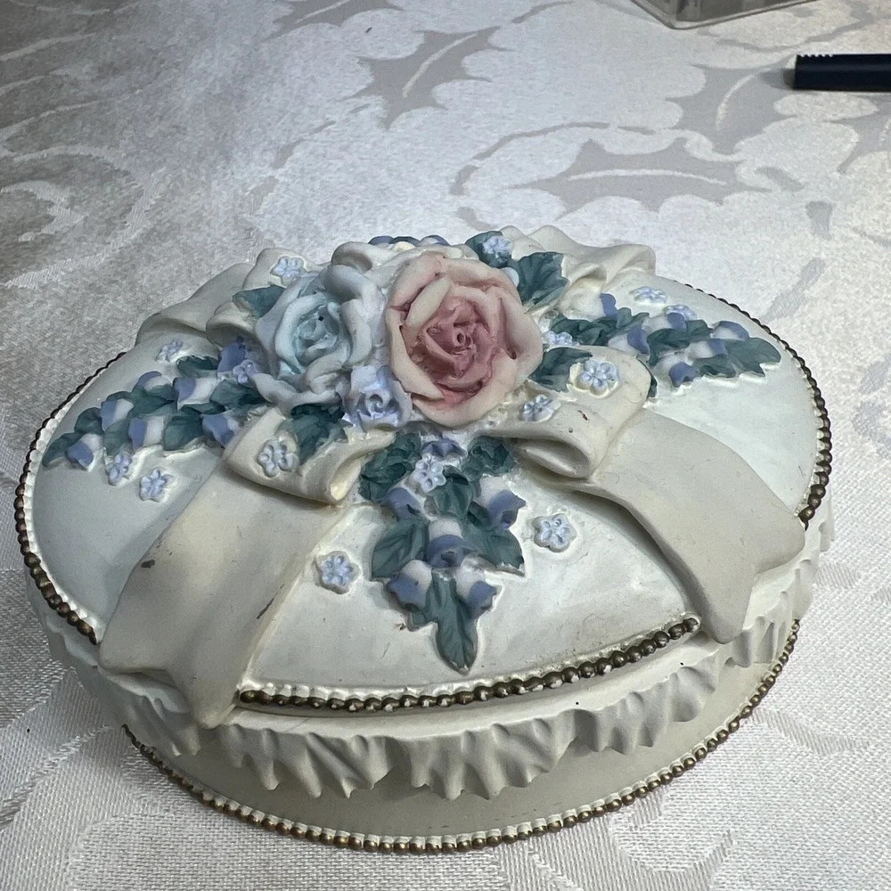 San Francisco Music Box Shabby Rose and Ribbons Tune Fur Elise Beethoven tblbs2